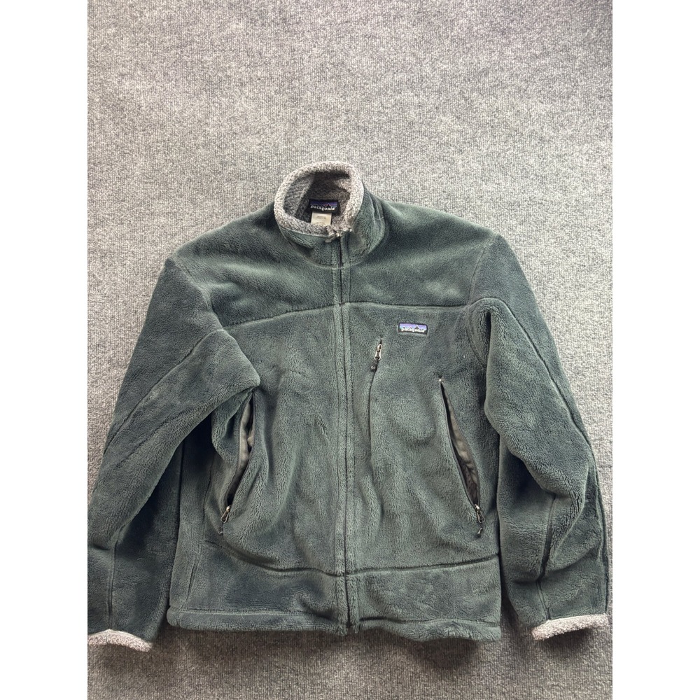 Patagonia R4 Polartec Fleece Jacket Mens Medium Green Deep Pile Full Zip